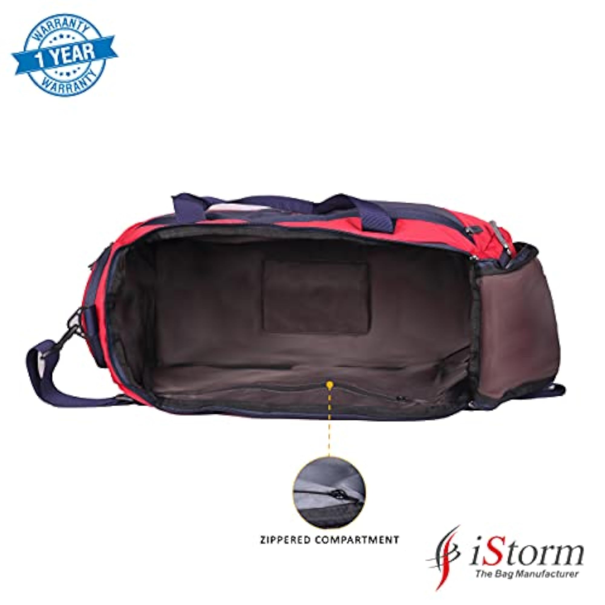 Delta Duffel Travel Bag, Red & Navy